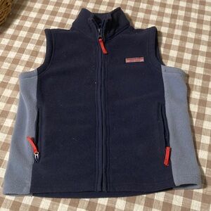 Vineyard Vines Kids Vest in Navy and Gray with Red Accents